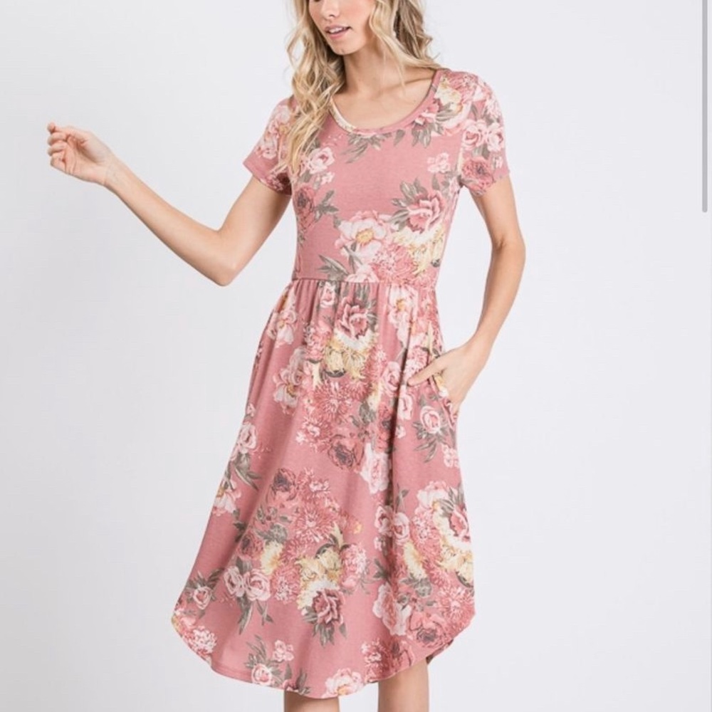 Fun, floral, comfy, casual dress.